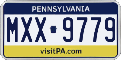 PA license plate MXX9779