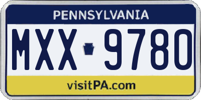 PA license plate MXX9780