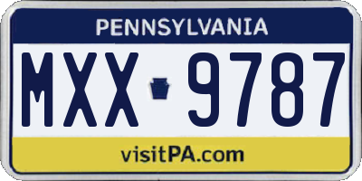 PA license plate MXX9787
