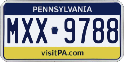 PA license plate MXX9788