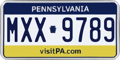 PA license plate MXX9789