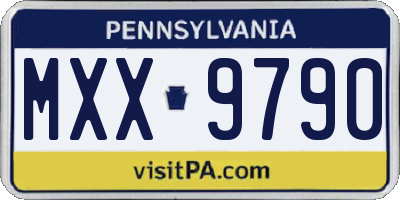 PA license plate MXX9790