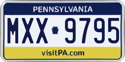 PA license plate MXX9795