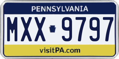 PA license plate MXX9797