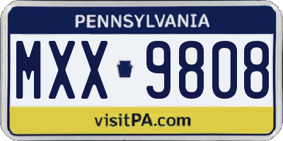 PA license plate MXX9808