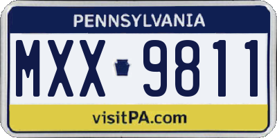 PA license plate MXX9811