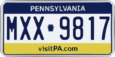 PA license plate MXX9817