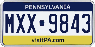 PA license plate MXX9843