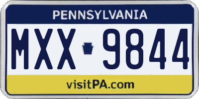 PA license plate MXX9844