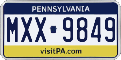PA license plate MXX9849