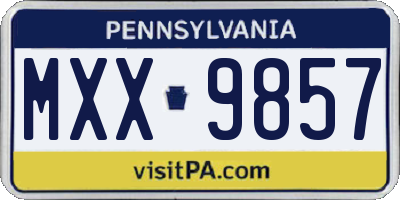 PA license plate MXX9857