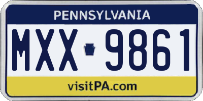 PA license plate MXX9861
