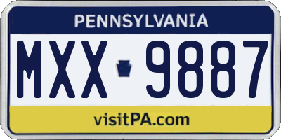 PA license plate MXX9887