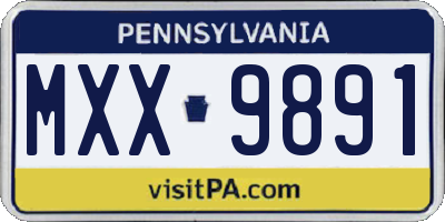 PA license plate MXX9891