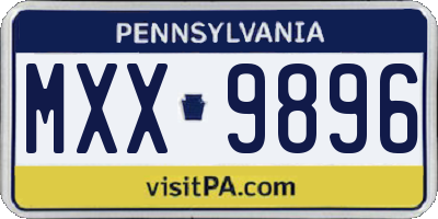 PA license plate MXX9896