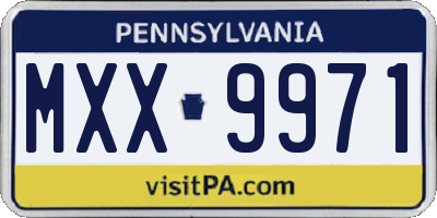 PA license plate MXX9971