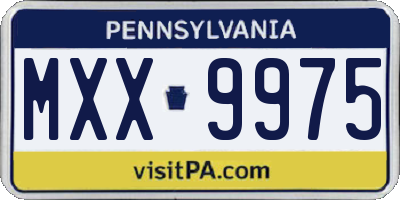 PA license plate MXX9975