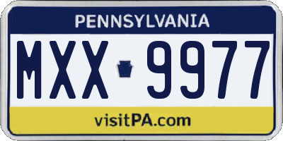PA license plate MXX9977