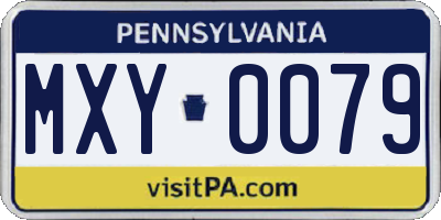 PA license plate MXY0079