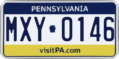PA license plate MXY0146