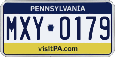 PA license plate MXY0179