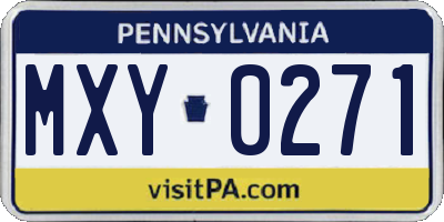 PA license plate MXY0271