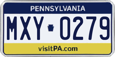PA license plate MXY0279