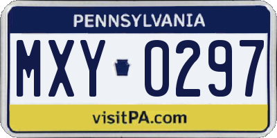 PA license plate MXY0297