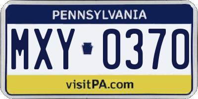 PA license plate MXY0370