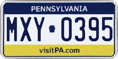 PA license plate MXY0395