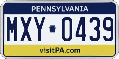PA license plate MXY0439