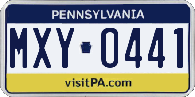 PA license plate MXY0441