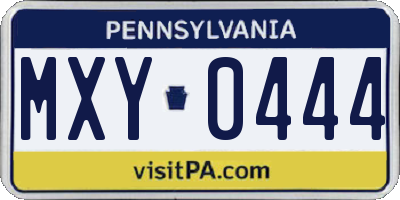 PA license plate MXY0444