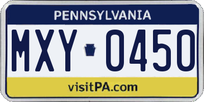 PA license plate MXY0450