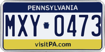 PA license plate MXY0473