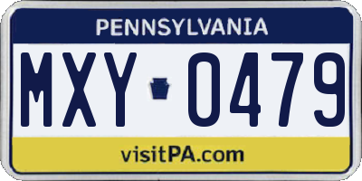 PA license plate MXY0479