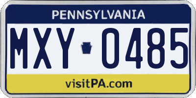 PA license plate MXY0485
