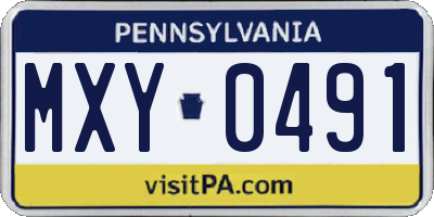 PA license plate MXY0491