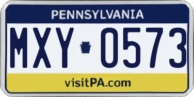 PA license plate MXY0573