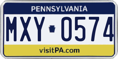 PA license plate MXY0574