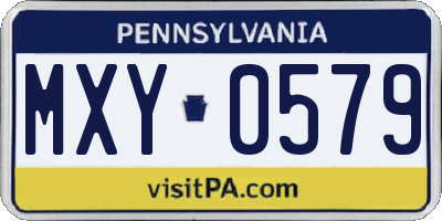 PA license plate MXY0579