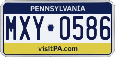 PA license plate MXY0586