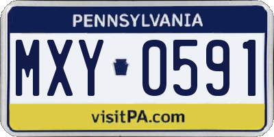 PA license plate MXY0591