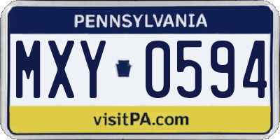 PA license plate MXY0594