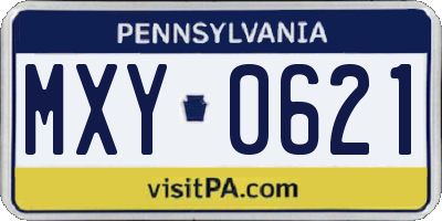 PA license plate MXY0621