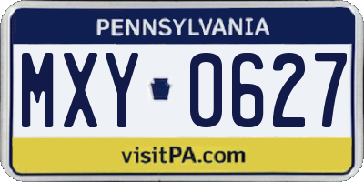 PA license plate MXY0627