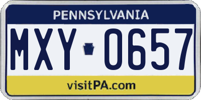 PA license plate MXY0657