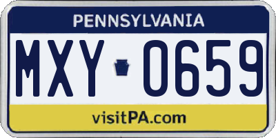 PA license plate MXY0659