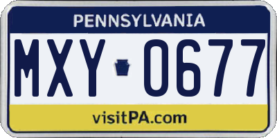 PA license plate MXY0677