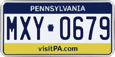 PA license plate MXY0679